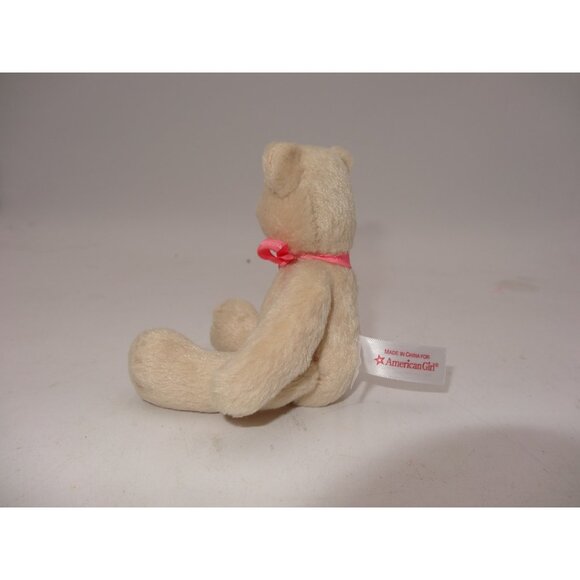 American Girl Baby Teddy Bear Jointed Plush 6" with Pink Ribbon bow - Picture 7 of 8
